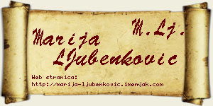 Marija LJubenković vizit kartica